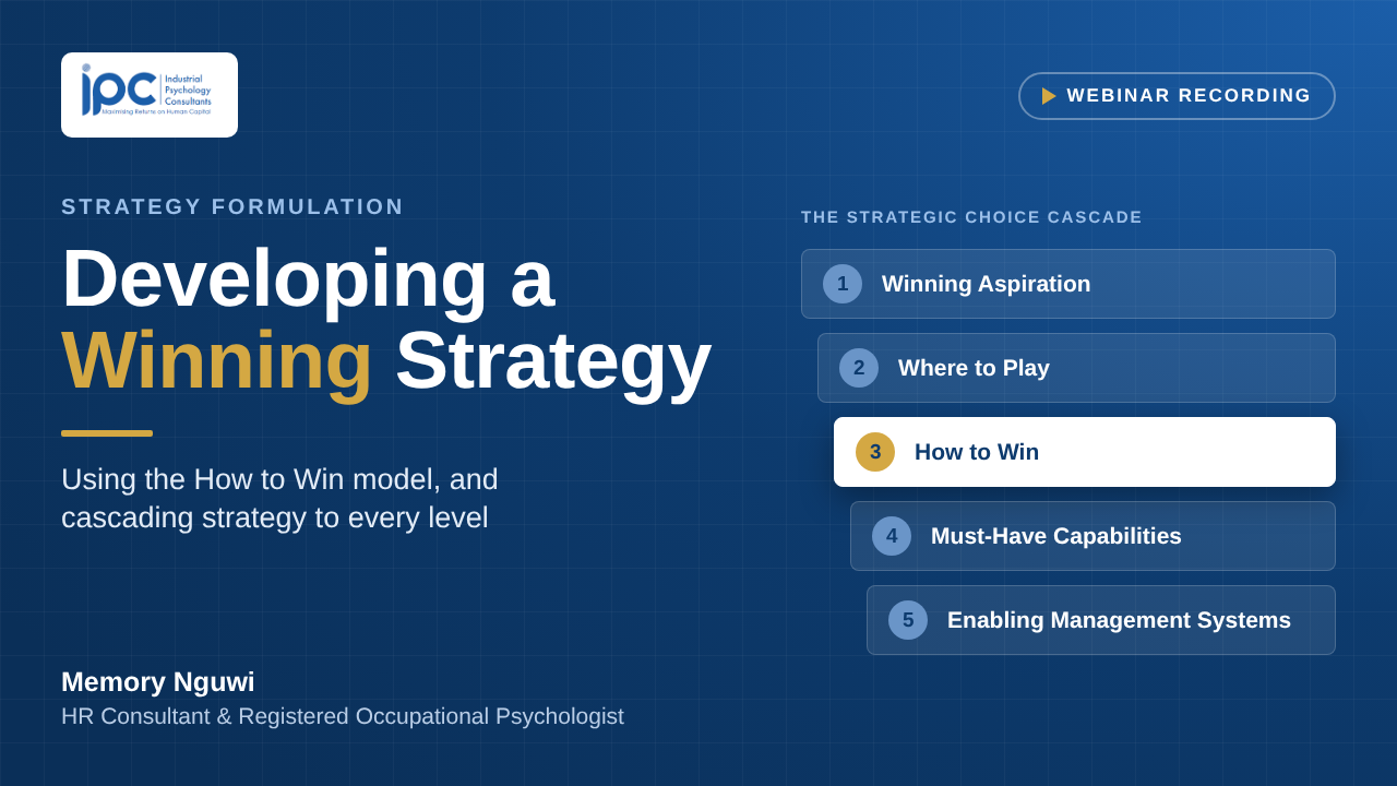 Developing a Winning Strategy